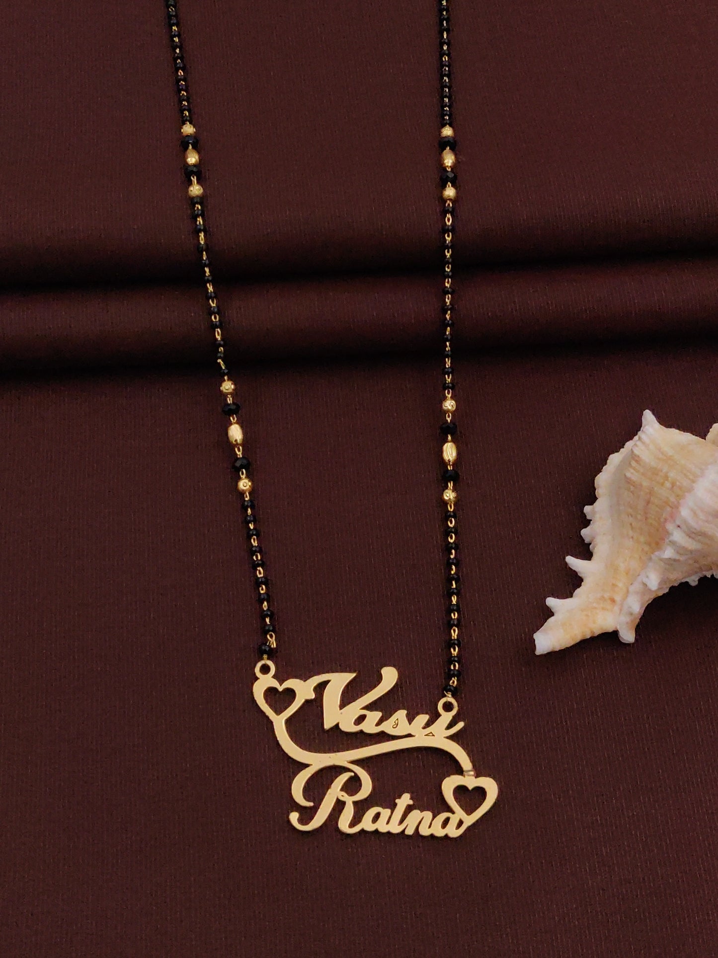 Solibelle Eternal Love Bond Couple Name Mangalsutra ( Customized Couple Name)