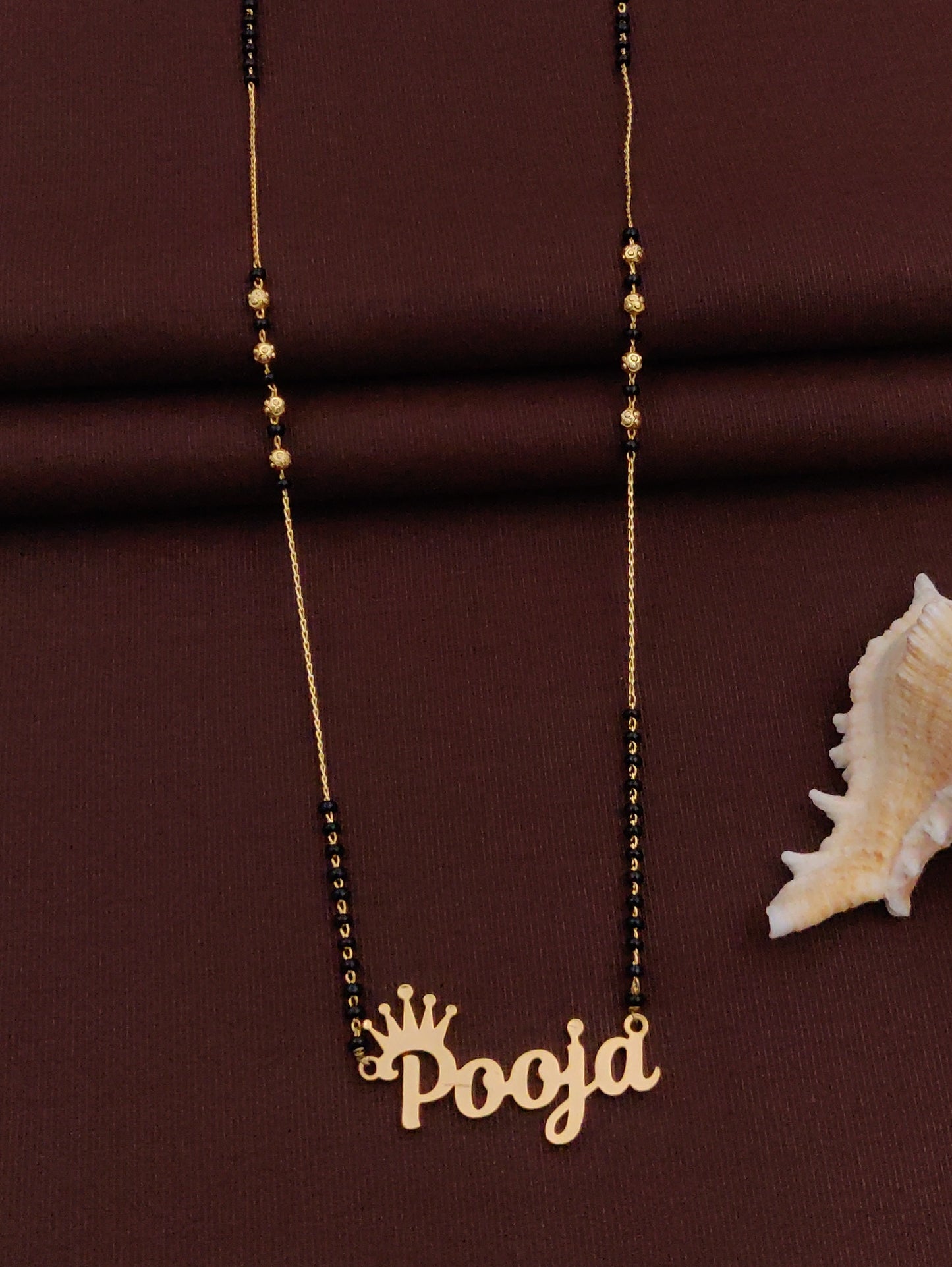 Solibelle Timeless Queen Name Mangalsutra(Customized Couple Name)