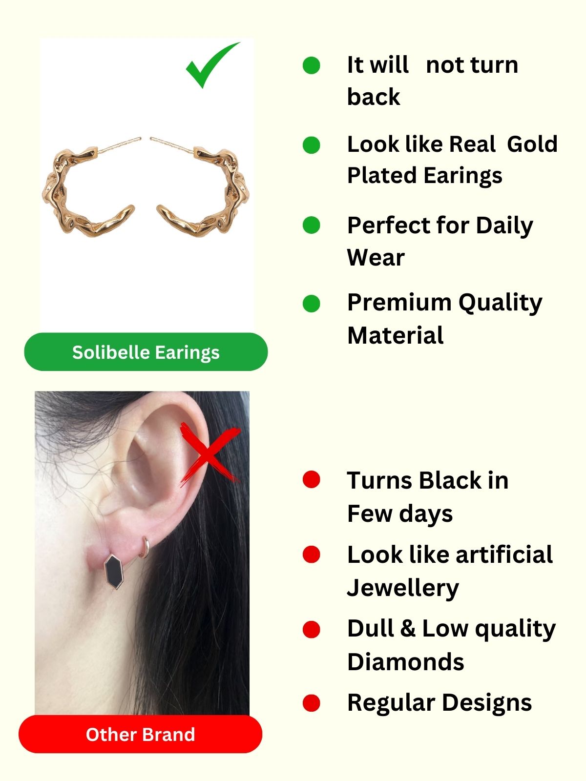 Solibelle Gold Plated Korean Earring
