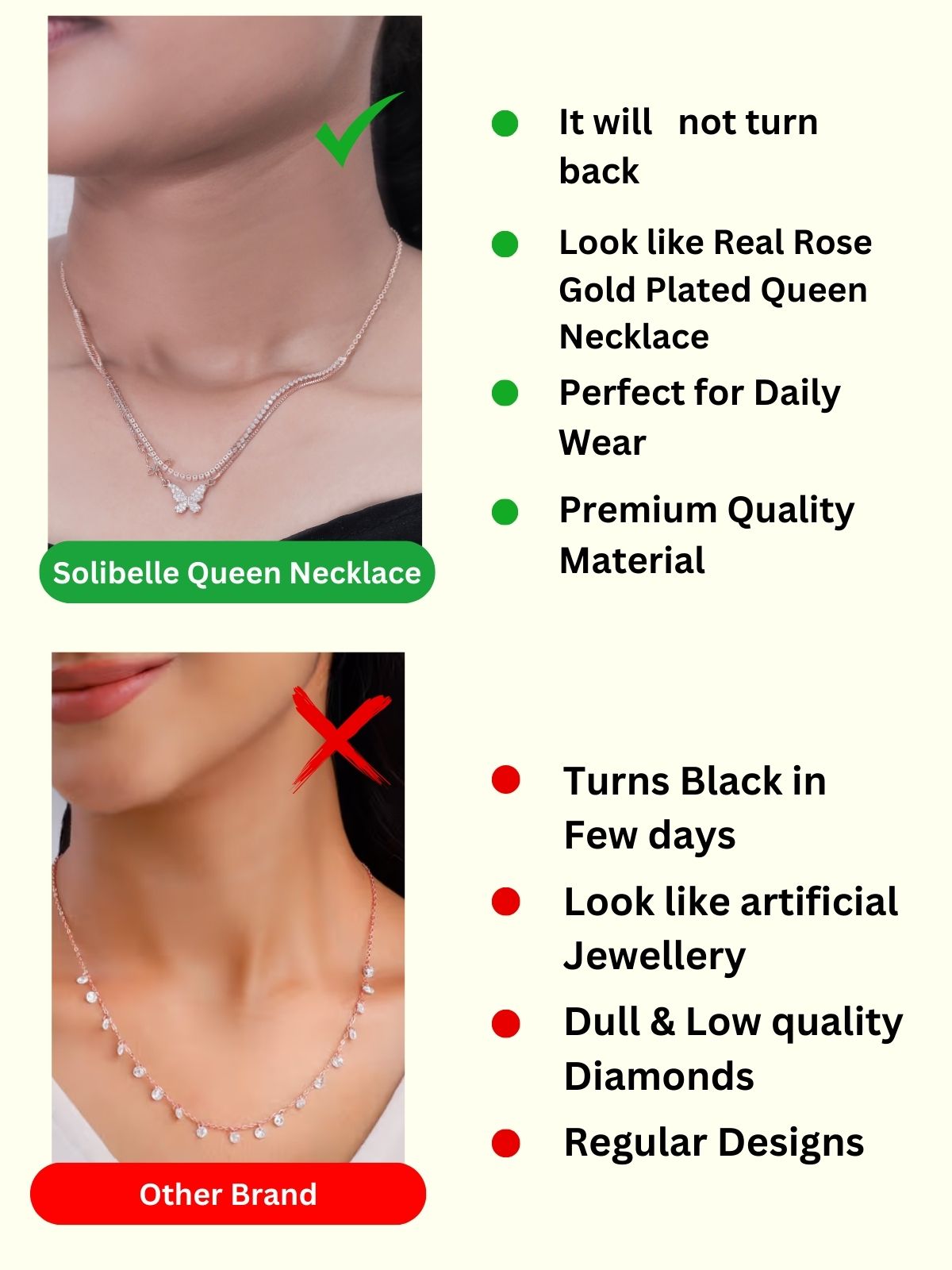 Solibelle Luren Queen Necklace | Rose Gold Plated