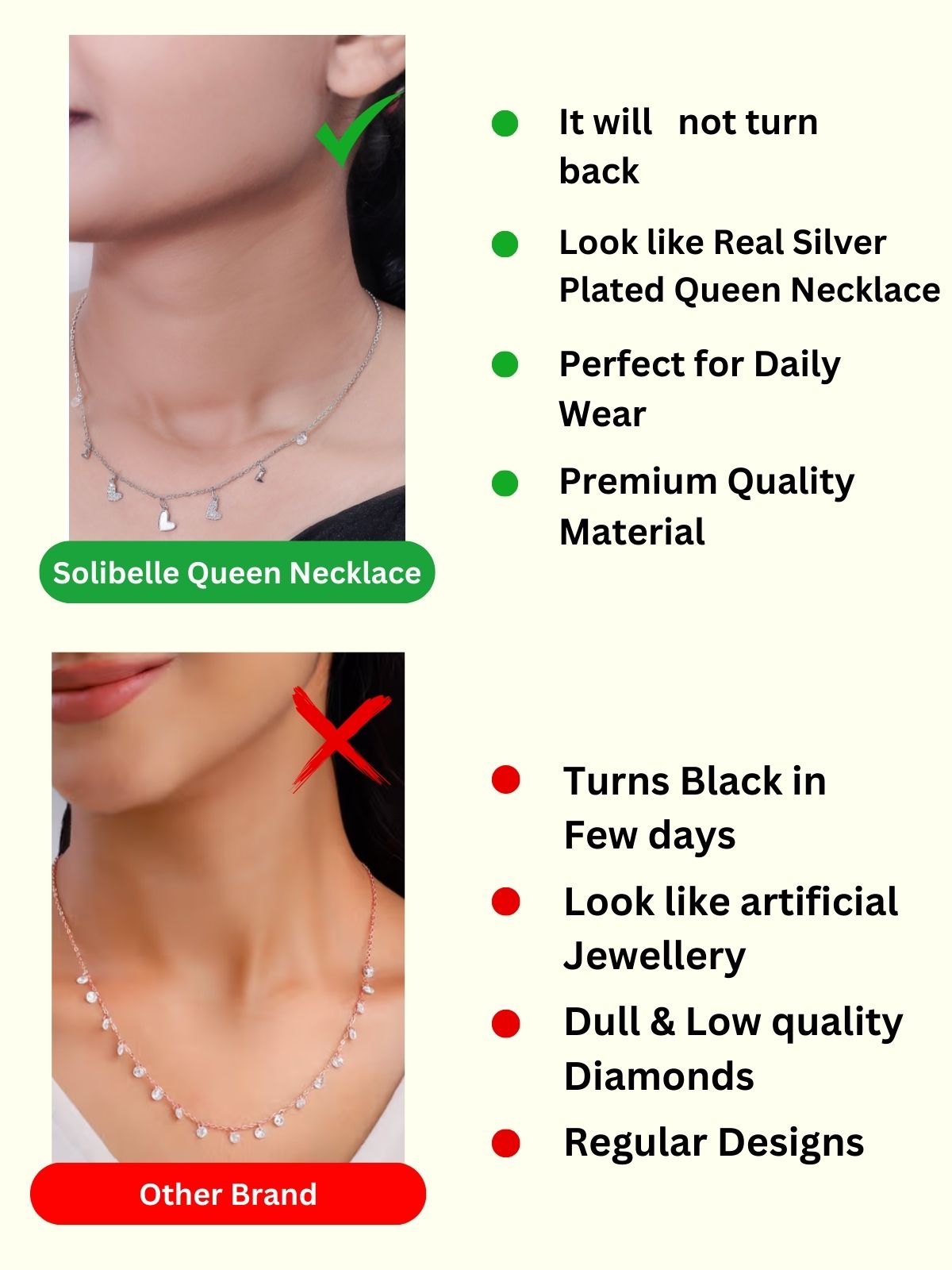 Solibelle Silver Plated Heat Charms Queen Necklace