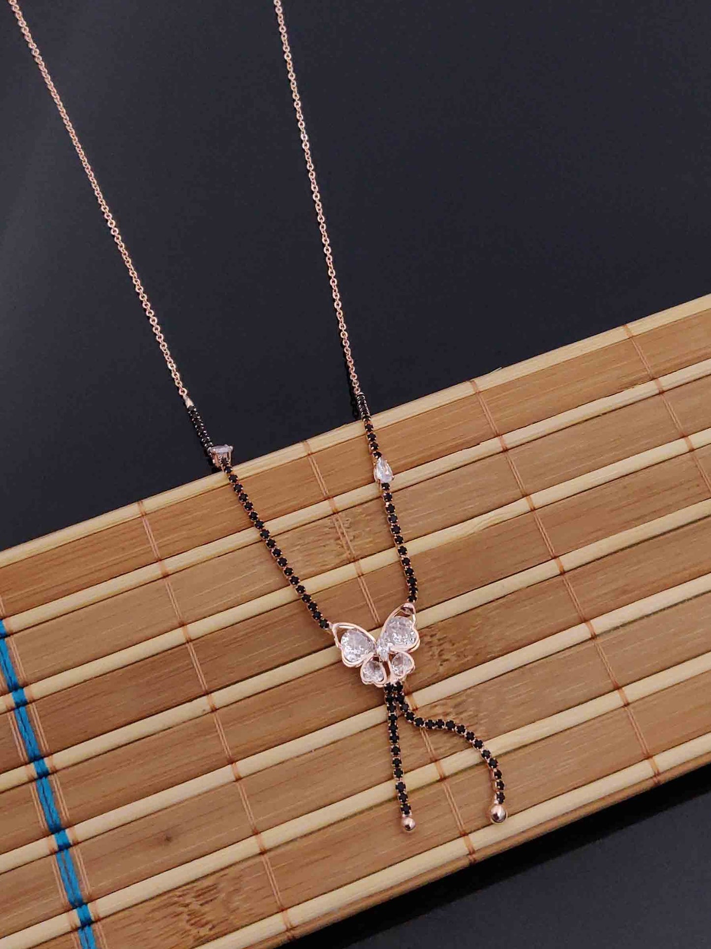 Solibelle Suhana Mangalsutra | Antitarnish Rose Gold Plated