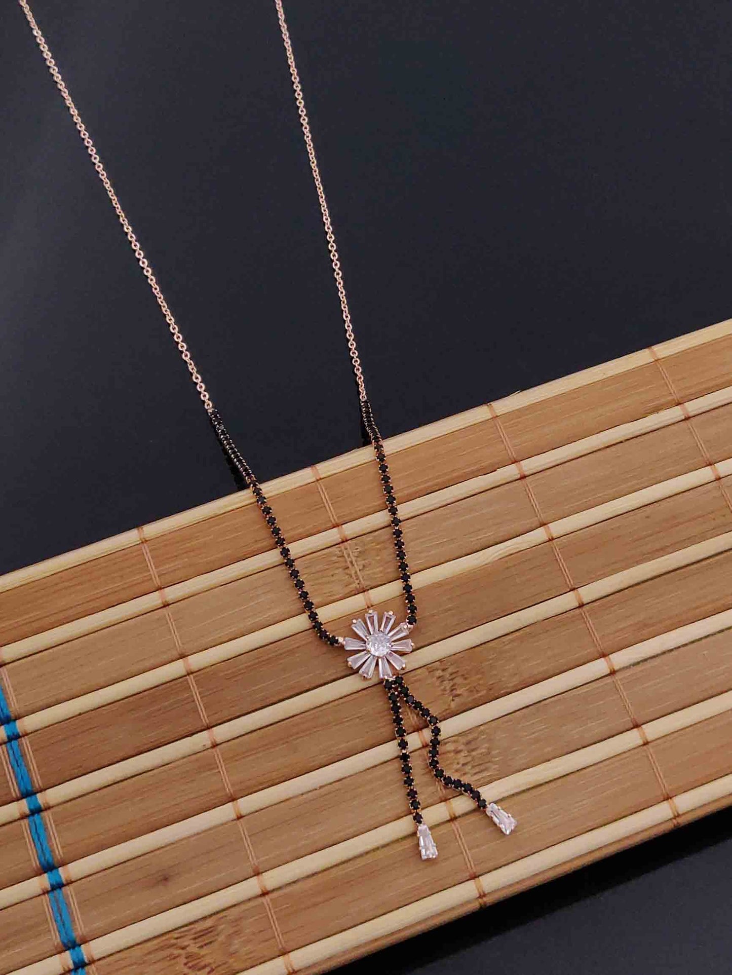 Solibelle Sakshi Mangalsutra | Antitarnish Rose Gold Plated