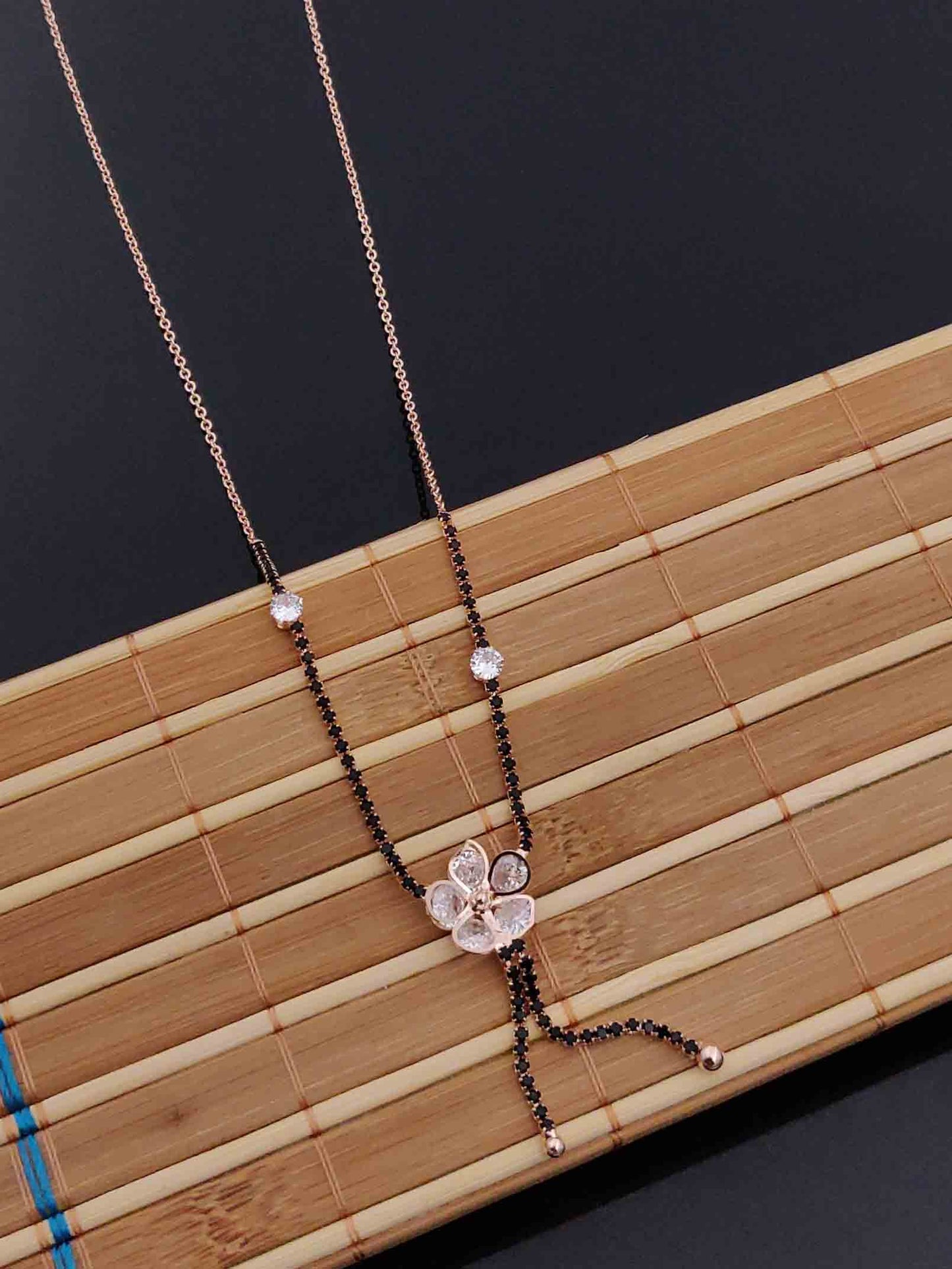 Solibelle Meher Mangalsutra | Antitarnish Rose Gold Plated