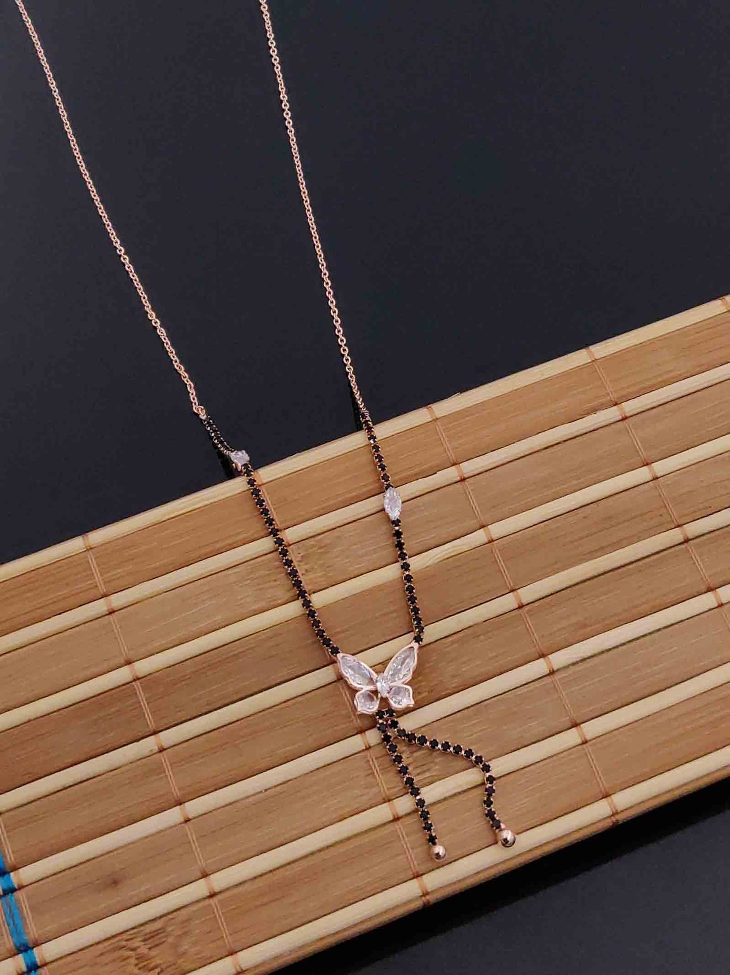 Solibelle Tanvi Mangalsutra | Antitarnish Rose Gold Plated