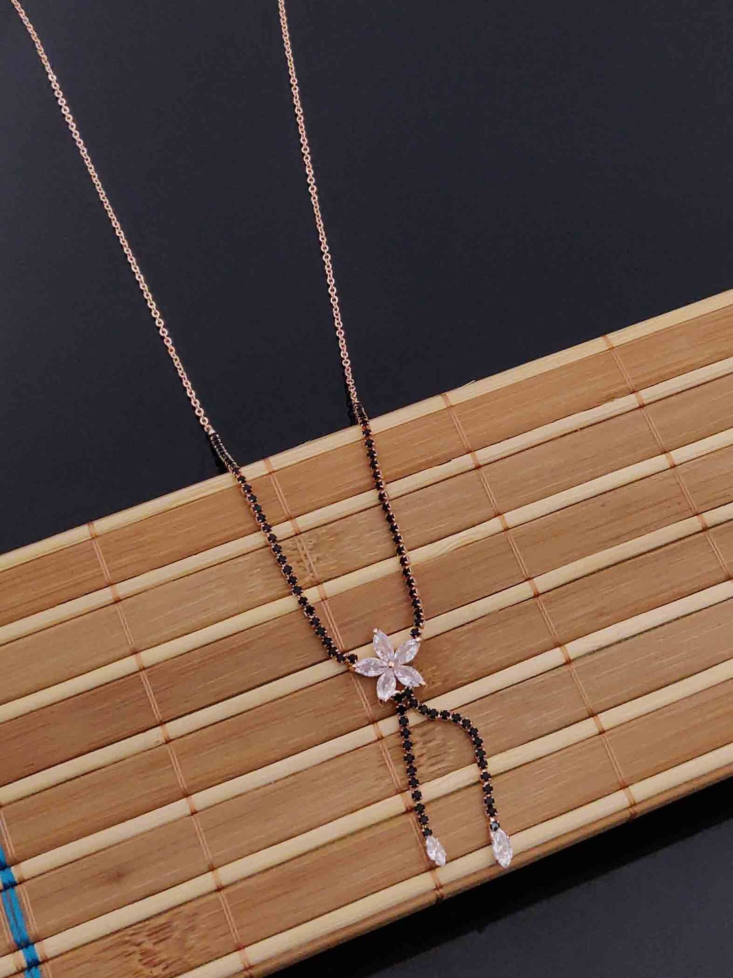 Solibelle Archi Mangalsutra | Antitarnish Rose Gold Plated