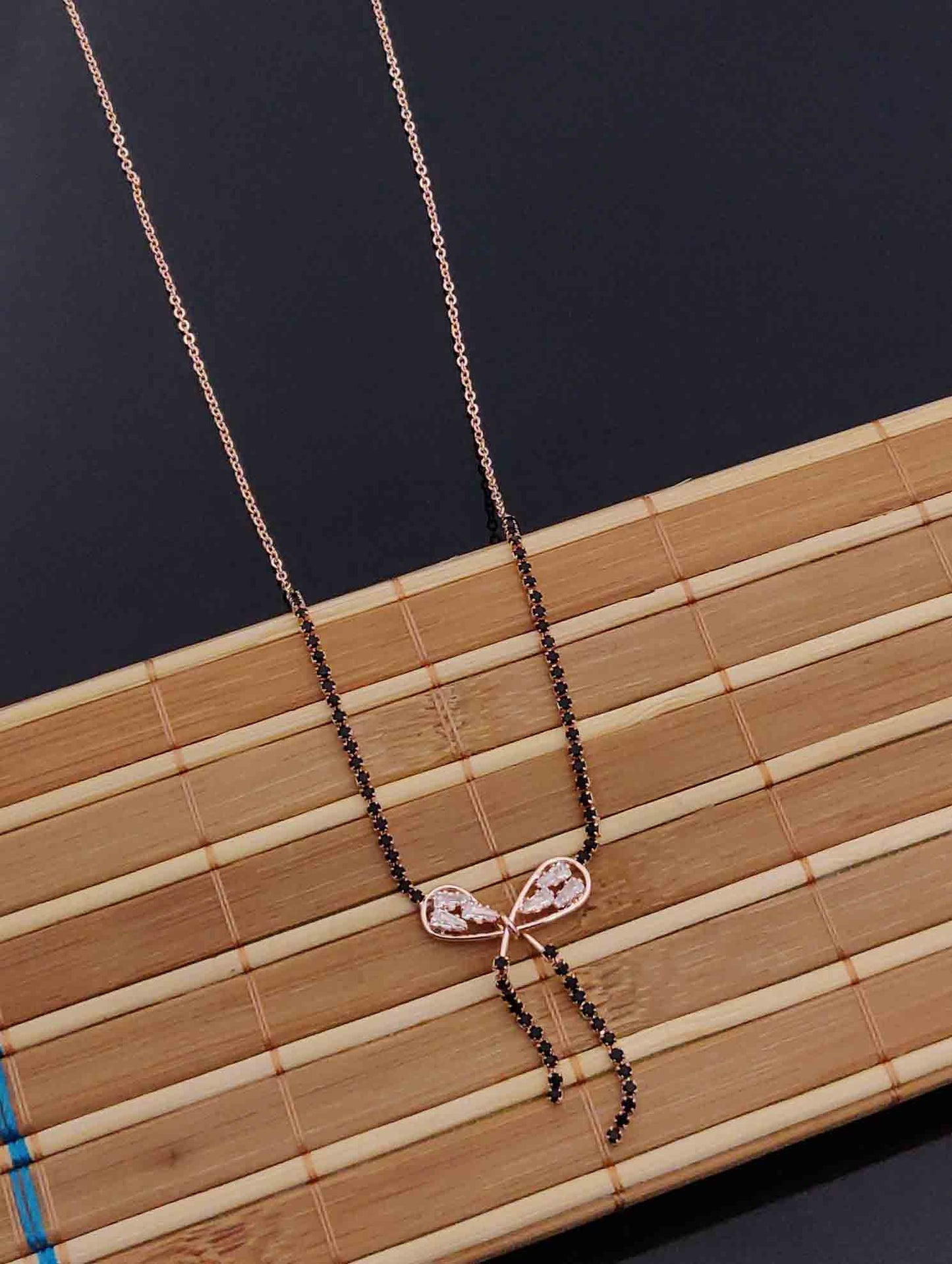 Solibelle Kanika Mangalsutra | Antitarnish Rose Gold Plated