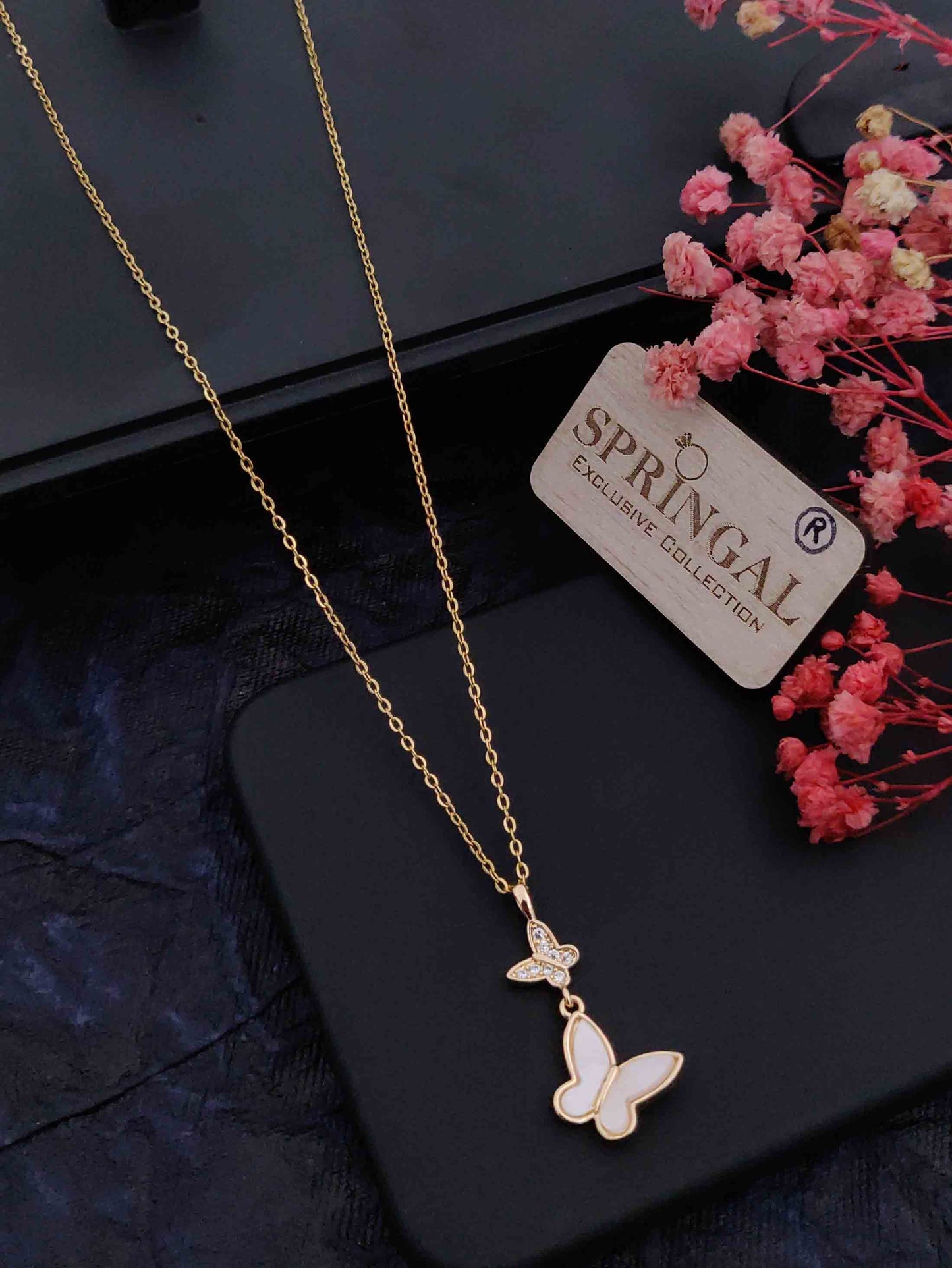Solibelle Harmonie Chain Pendant | Antitarnish Gold Pendant