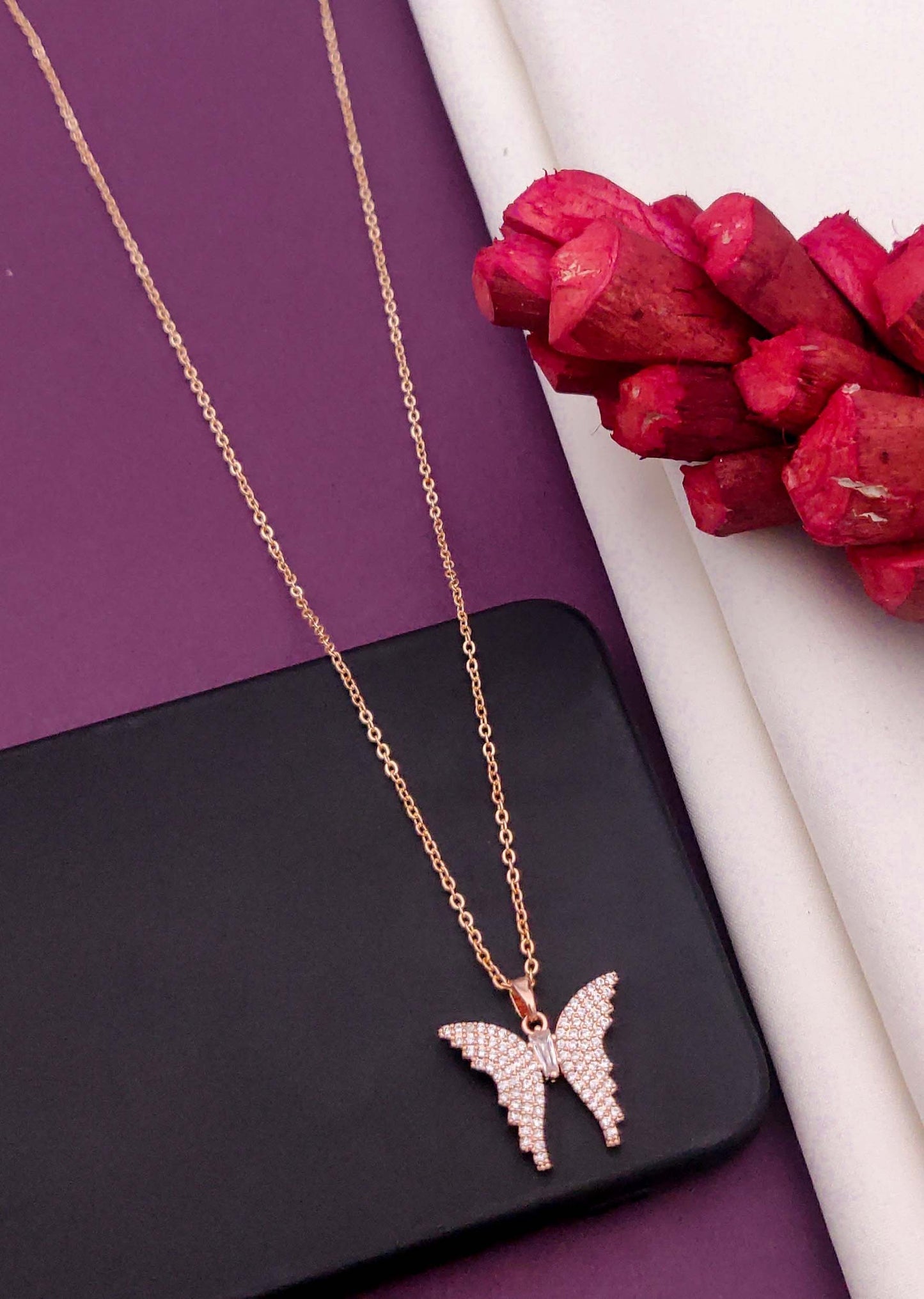 Solibelle Ishabella Chain Pendant | Antitarnish Rose Gold Plated