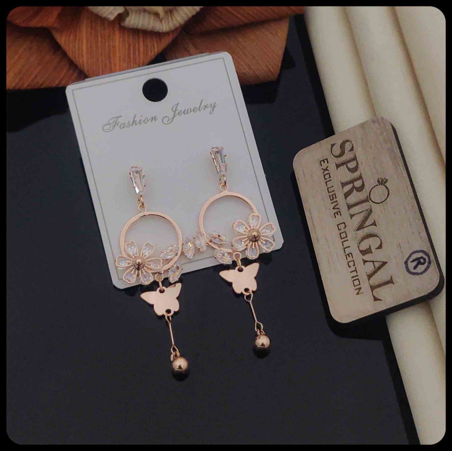 Solibelle Sizzle Drop Earrings | Rose Gold Plated