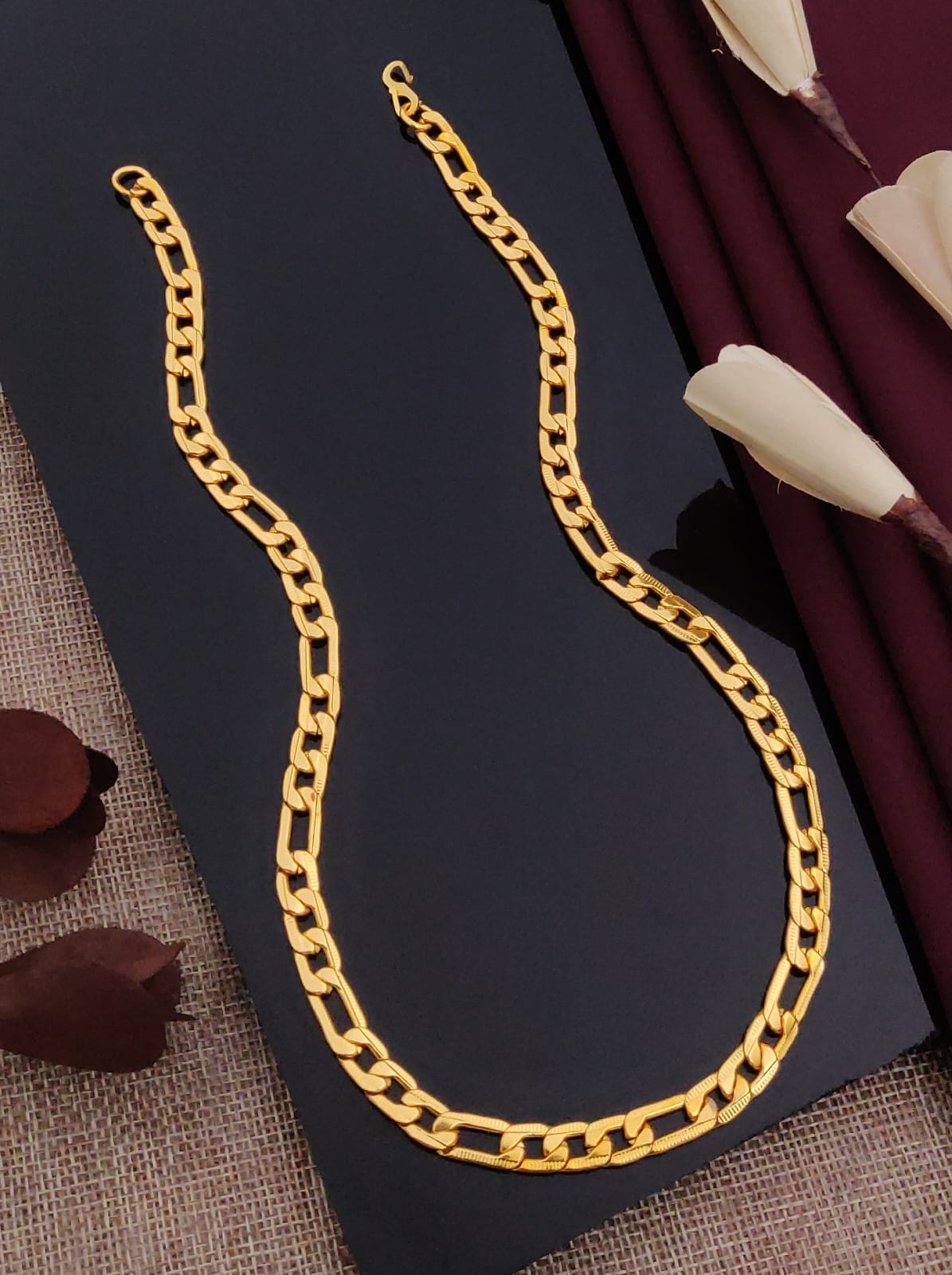 Solibelle Gold Plated Curb Men's Wear Chain