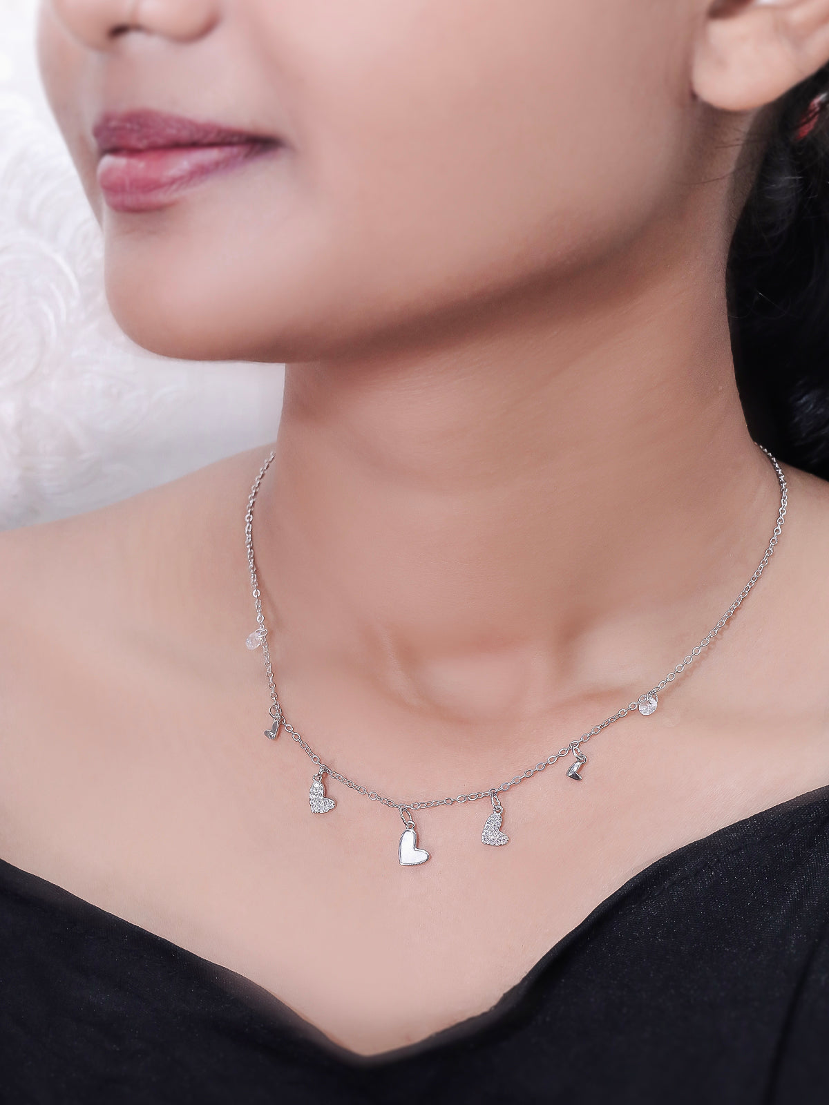 Solibelle Silver Plated Heat Charms Queen Necklace
