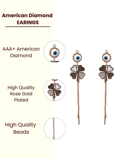 Solibelle Timeless Elegance Evil Eye Drop Earrings