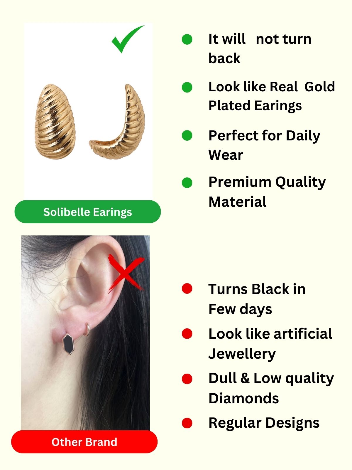 Solibelle Everyday Elegance Gold Plated Korean Earrings