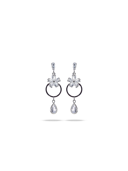 Solibelle Rose Gold Plated Kundan Earrings