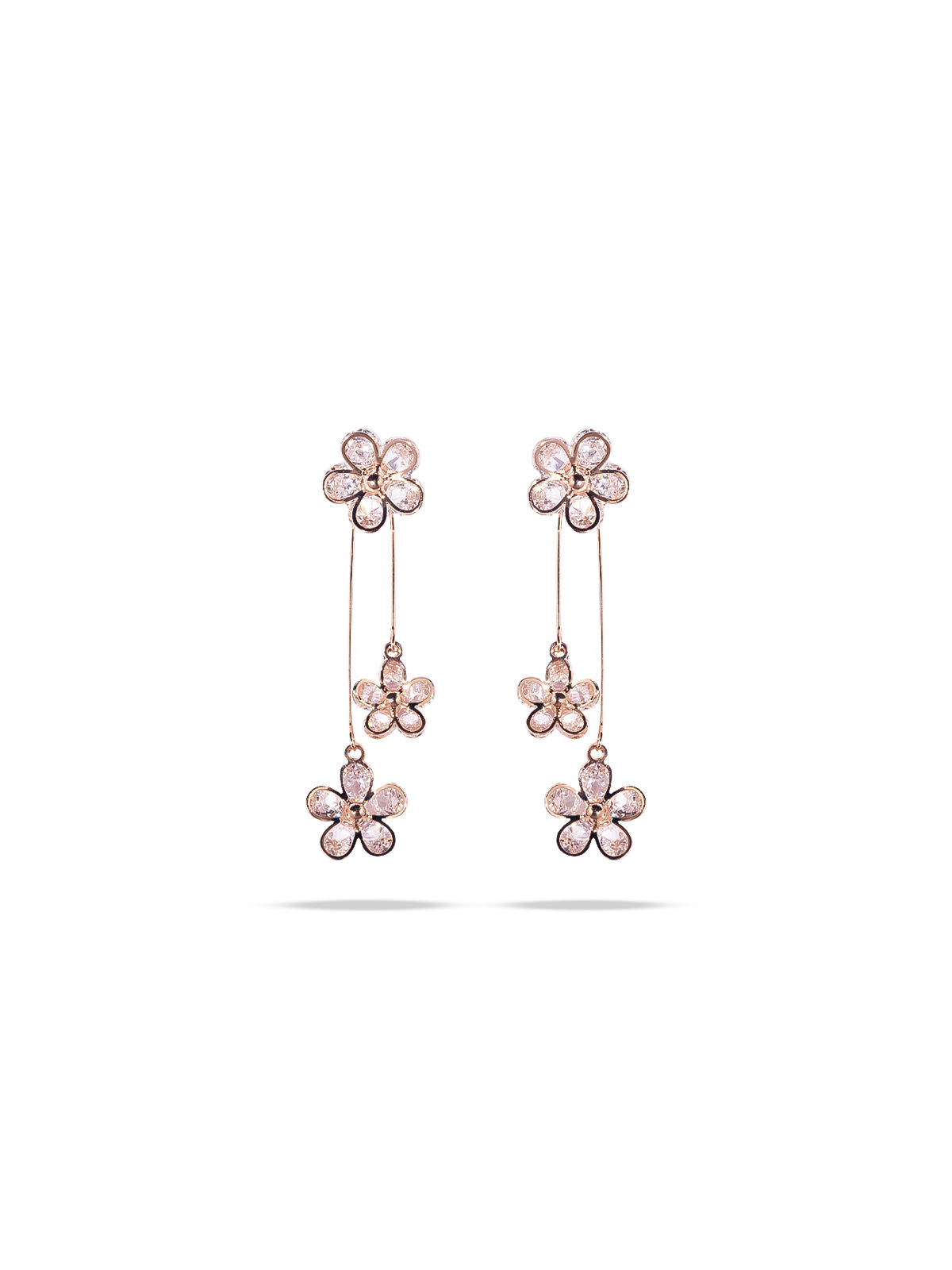 Solibelle Rose Gold Floral Branch Earrings