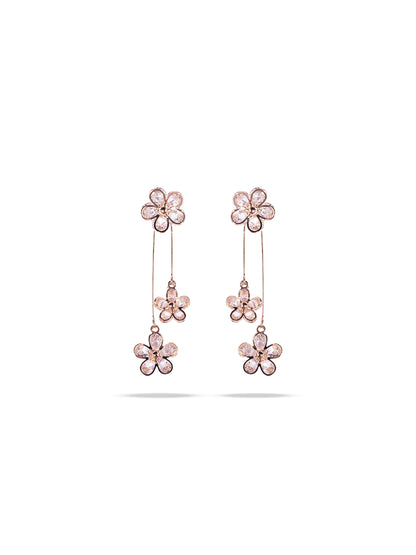 Solibelle Rose Gold Floral Branch Earrings