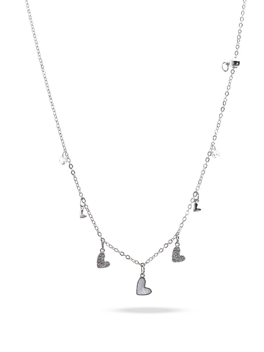 Solibelle Silver Plated Heat Charms Queen Necklace