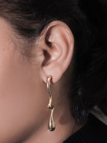 Solibelle Fashion-Forward Gold Plated Dangle Korean Earrings