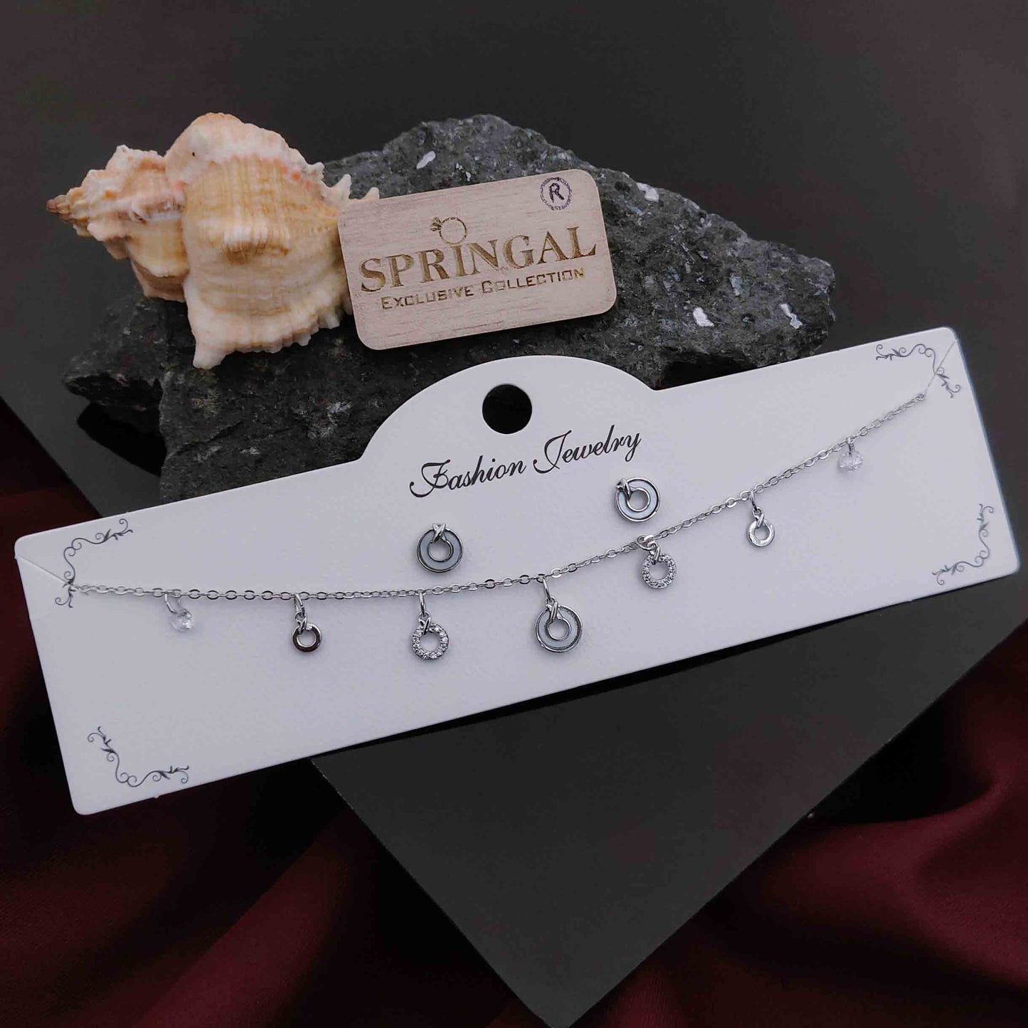 Solibelle Zahra Queen Necklace | Antitarnish Silver Plated